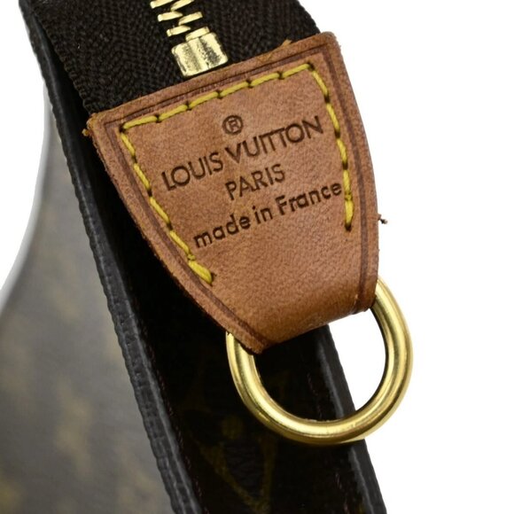 LOUIS VUITTON Logo BUCKET PM Pouch Bag Monogram Leather Brown France 60EE074 - Picture 3 of 13